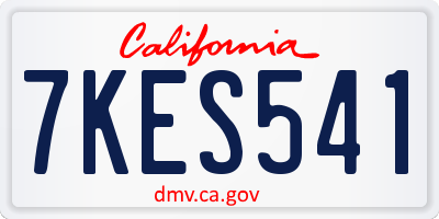 CA license plate 7KES541