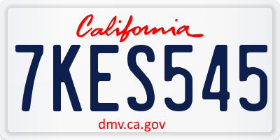 CA license plate 7KES545