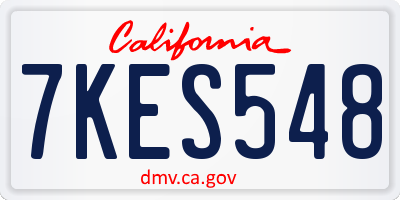 CA license plate 7KES548