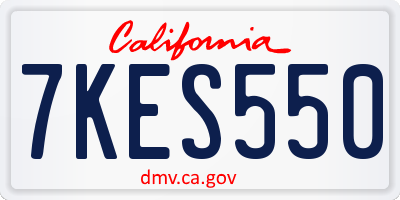 CA license plate 7KES550