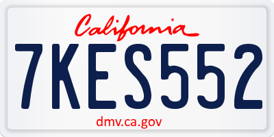 CA license plate 7KES552