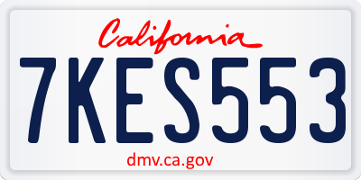 CA license plate 7KES553