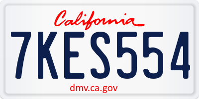CA license plate 7KES554