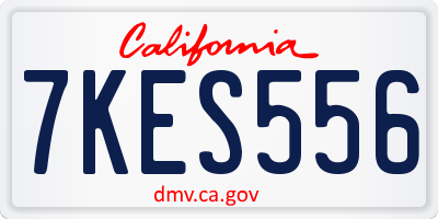 CA license plate 7KES556