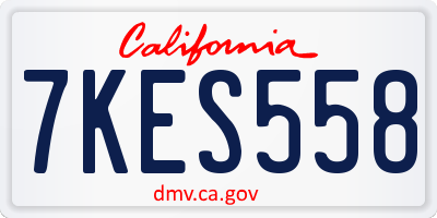 CA license plate 7KES558