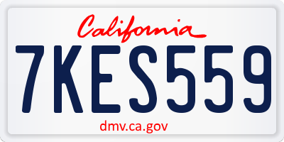 CA license plate 7KES559