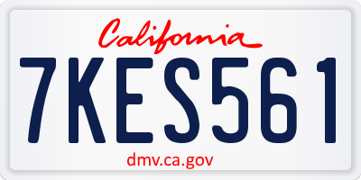 CA license plate 7KES561