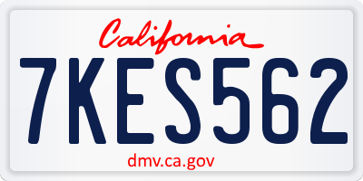 CA license plate 7KES562