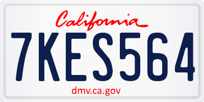 CA license plate 7KES564