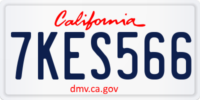 CA license plate 7KES566