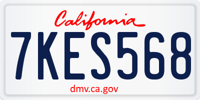 CA license plate 7KES568