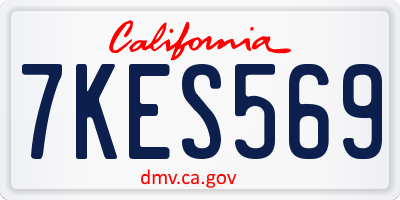CA license plate 7KES569