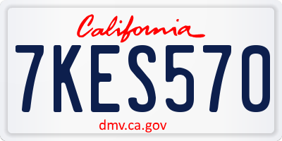 CA license plate 7KES570