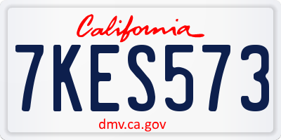 CA license plate 7KES573