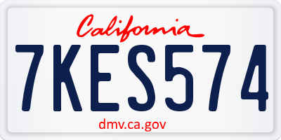 CA license plate 7KES574