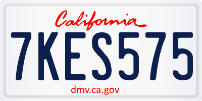 CA license plate 7KES575