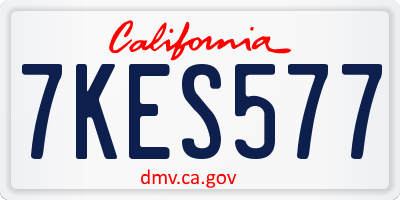CA license plate 7KES577