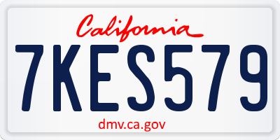 CA license plate 7KES579
