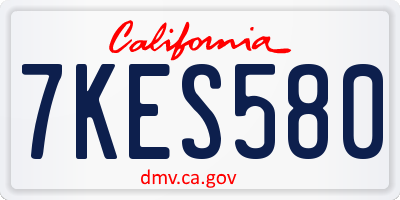 CA license plate 7KES580