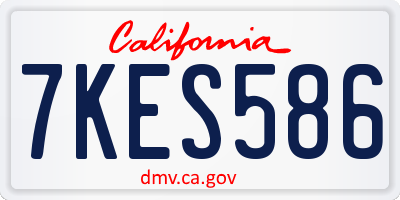 CA license plate 7KES586