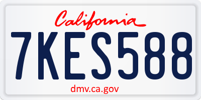 CA license plate 7KES588