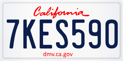 CA license plate 7KES590