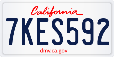 CA license plate 7KES592
