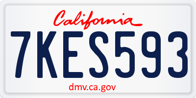 CA license plate 7KES593