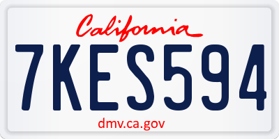 CA license plate 7KES594