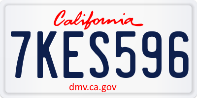 CA license plate 7KES596