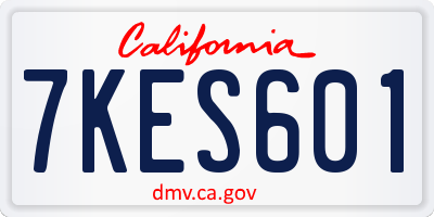 CA license plate 7KES601