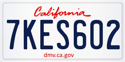 CA license plate 7KES602