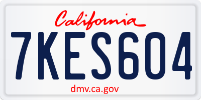 CA license plate 7KES604