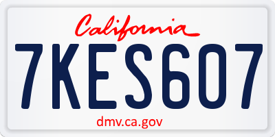 CA license plate 7KES607