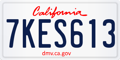 CA license plate 7KES613