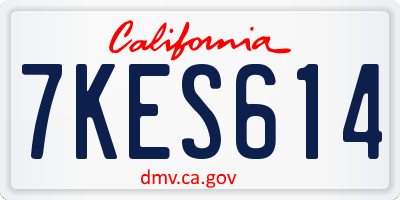 CA license plate 7KES614