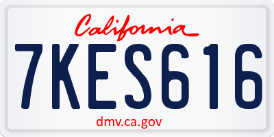 CA license plate 7KES616