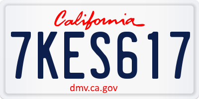 CA license plate 7KES617