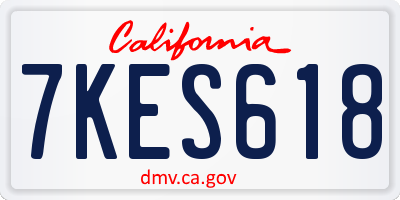 CA license plate 7KES618