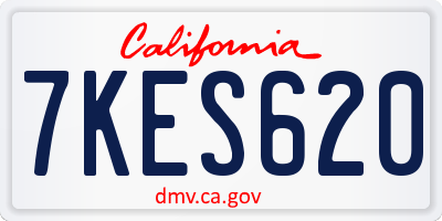 CA license plate 7KES620