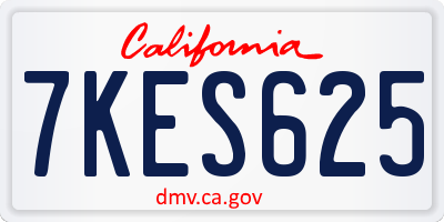 CA license plate 7KES625