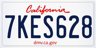 CA license plate 7KES628