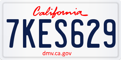 CA license plate 7KES629
