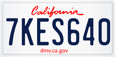 CA license plate 7KES640