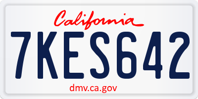 CA license plate 7KES642