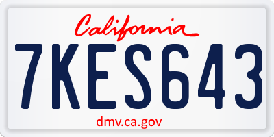 CA license plate 7KES643