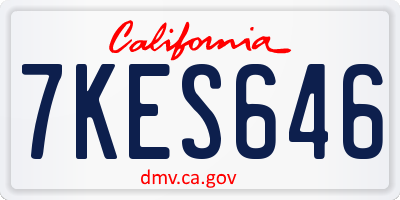CA license plate 7KES646