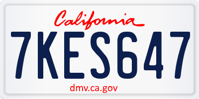 CA license plate 7KES647