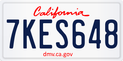 CA license plate 7KES648