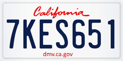 CA license plate 7KES651